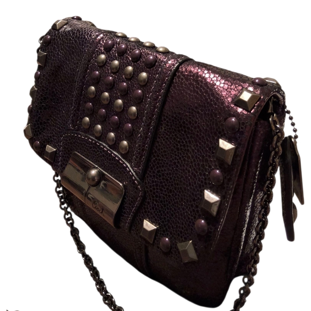 Coach Kristen Metallic Purple Mini Bag